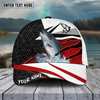 Joycorners Fishing Red White Pattern Sport Pattern Personalized Name 3D Cap (11 Breeds)