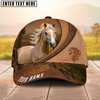 Joycorners Desert Sunset Horse Leather Style Personalized Name Cap (9 Breeds)