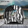 Joycorners Fishing Hat Walleye Splash American Flag Personalized Name Cap (11 Breeds)