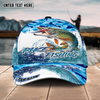 Joycorners Fishing Blue Water Camo Pattern Sport Pattern Personalized Name 3D Cap (11 Breeds)