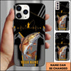 Joycorners Fishing Heartbeat Angler Silhouette Design Personalized Name Phone Case (10 Fish Species)