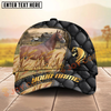 Joycorners Horse Black Leather Luxury Gold Pattern Personalized Name Cap (8 Breeds)