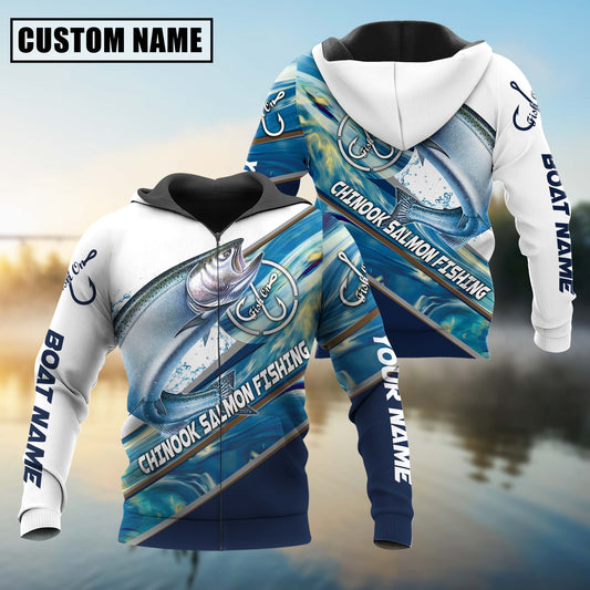 joycorners Personalized Chinook Salmon Fishing Jerseys 3D Hoodie
