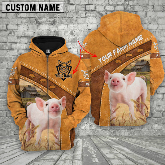 Joycorners Pig 3D Customized Name - Farm Name Hoodie