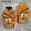 Joycorners Personalized Name Farm Texas Longhorn Cattle Hoodie TT5