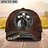 Joycorners Brown Leather Christian Horse & Cross Western Cowboy Personalized Name Cap (8 Breeds)