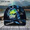 Joycorners Fishing Blue Smoke Sport Pattern Personalized Name 3D Cap (11 Breeds)
