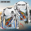 Joycorners Fishing White Black Curve Pattern Design Custom Name & Team Name 3D Shirts (11 Breeds)