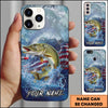 Joycorners Fishing Ocean Wave Patriotic Camouflage Personalized Name Phone Case (10 Fish Species)