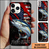 Joycorners Fishing American Flag Patriotic Grunge Personalized Name Phone Case (10 Fish Species)