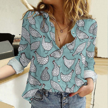 Joycorners Chicken Hen Pattern Casual Shirt