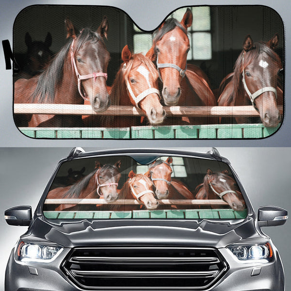 Joycorners Horses With Fence All Over Printed 3D Sun Shade