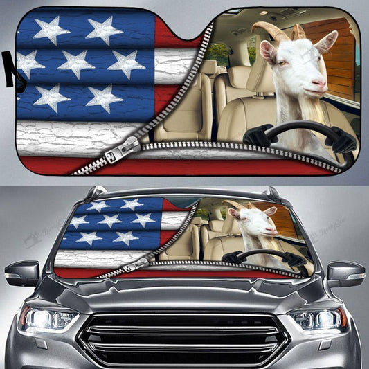 Joycorners Goat United States Zipper All Over Printed 3D Sun Shade