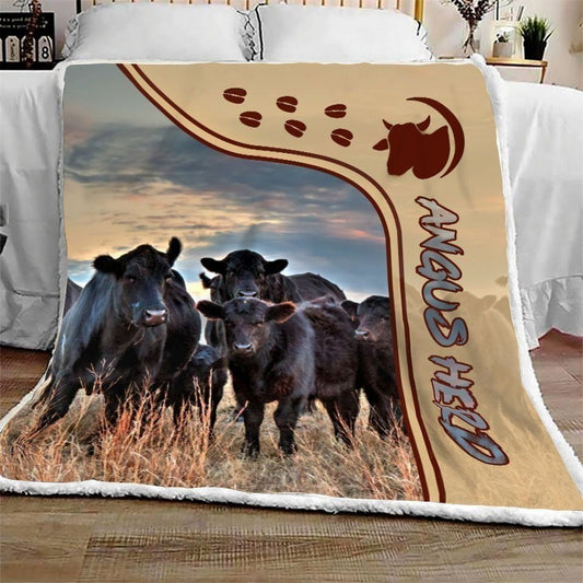 JoyCorners Black Angus On Farm All Printed 3D Blanket