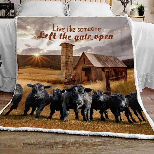 JoyCorners Black Angus Live Like Someone Left the gate open All Printed 3D Blanket