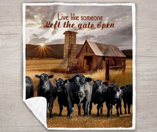 JoyCorners Black Angus Live Like Someone Left the gate open All Printed 3D Blanket