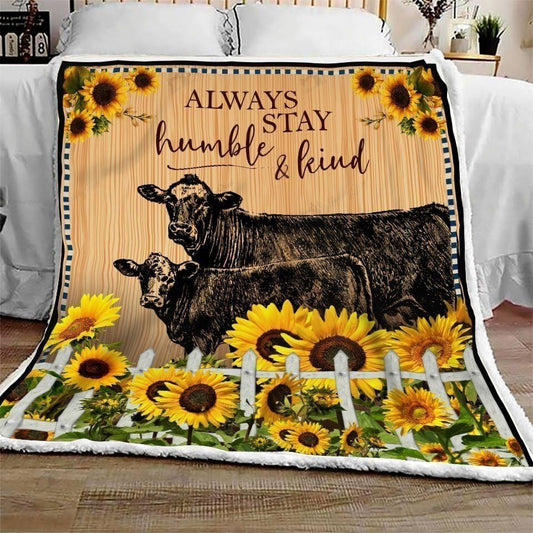 JoyCorners Black Angus Always Stay Humble & Kind All Printed 3D Blanket