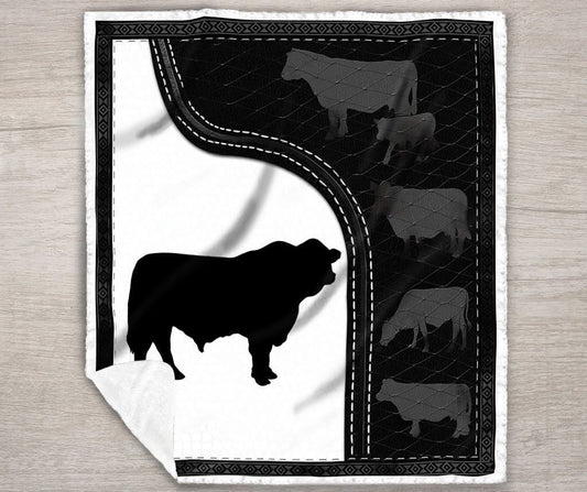 JoyCorners Black Angus Black-White All Printed 3D Blanket