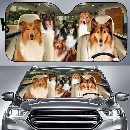 Joycorners ROUGH COLLIE CAR All Over Printed 3D Sun Shade