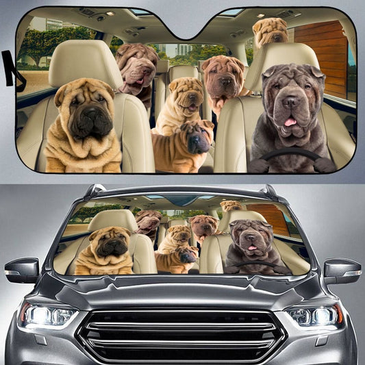 Joycorners SHAR PEI CAR All Over Printed 3D Sun Shade