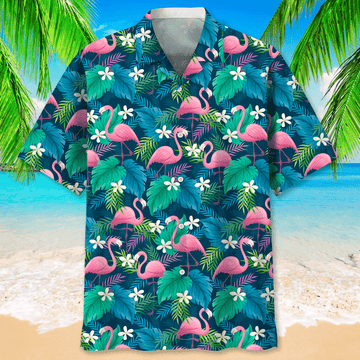 Joycorners Flamingo Tropical Plants All Over Printed 3D Hawaiian Shirt