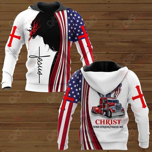 Joy corners Trucker I Can Do All Things Though Christ Who Strengthens Me Hoodie