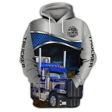 Joycorners Silver Trucker 3D All Over Printed Hoodie