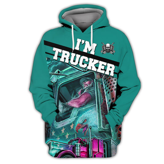 Joycorners Eagle Trucker 3D All Over Printed Hoodie