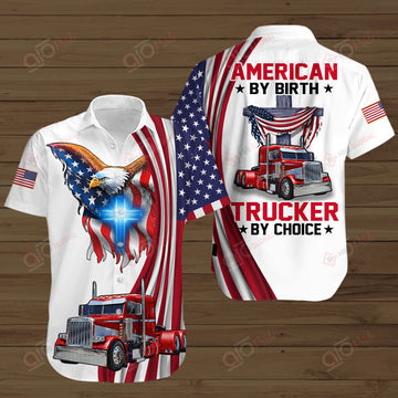 Joy Corners American By Birth Trucker By Choice Trucker Christian Hawaii Shirts