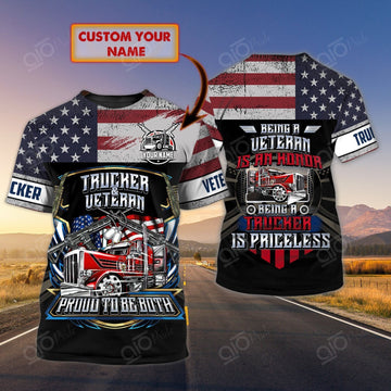 Joy Corners 269 - Veteran - Trucker - Personalized Name 3D T-shirt 2023