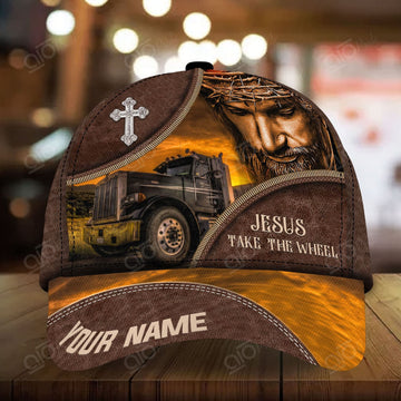 Premium God Trucker Cap Jesus Take The Wheel Custom Name 3D Printed