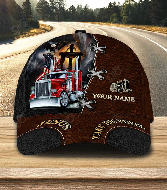 Joy corners Jesus Take The Wheel Custom Name Trucker Classic Cap