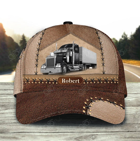 Joycorners Trucker Brown Layers Custom Name Cap