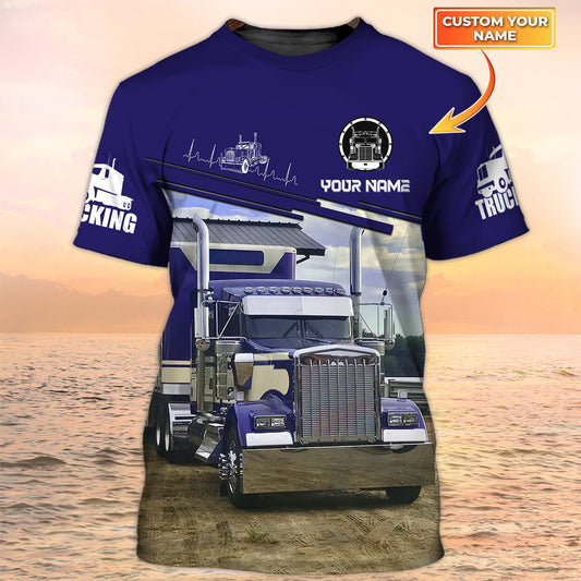Joy Corners Custom Name I'm Don't Stop, Trucker Tshirts, Big Truck T Shirts, Truck Driver Custom Tshirt (Blue) 2023
