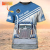 Joycorners Customized Name Blue 02 Trucker 3D All Over Printed Hoodie