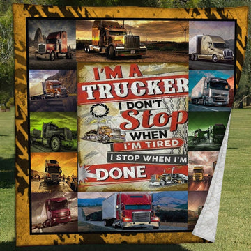 I'm Trucker Quilt Blanket
