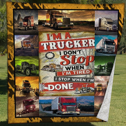 I'm Trucker Quilt Blanket