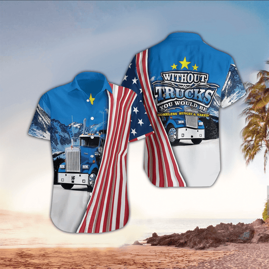 Joy Corners American Flag Trucker 3D Hawaiian Shirt