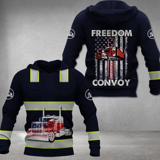 Joycorners Trucker Freedom Convoy Shirt 3D Hoodie All Over Printed