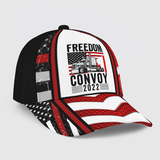 Joycorners Freedom convoy 2022 American Canadian 3D Baseball Cap All Over Printed