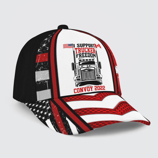 Joycorners I Support Truckers Freedom Convoy 2022 3D Baseball Cap All Over Printed