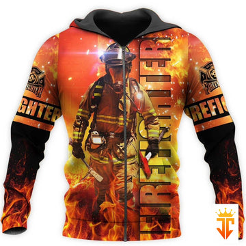 Joycorners Brave Firefighter On Fire All Over Printed 3D Shirts
