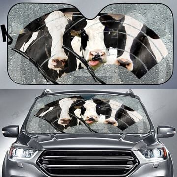 Joycorners Rainy Day Holstein Cattle All Over Printed 3D Sun Shade