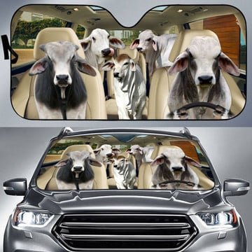 Joycorners Driving BRAHMAN CATTLE All Over Printed 3D Sun Shade