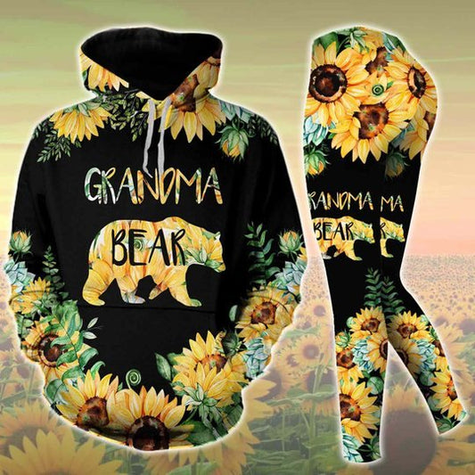 Joycorners Sunflowers Grandma Bear 3D All Over Printed Shirts