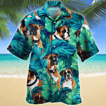 Joycorners Boxer Dog Lovers Hawaiian Style For Summer All Printed 3D Hawaiian Shirt