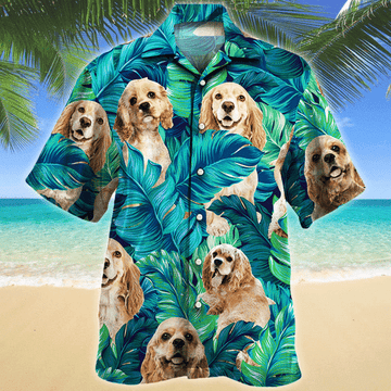 Joycorners American Cocker Spaniel Dog Lovers Hawaiian Style For Summer All Printed 3D Hawaiian Shirt