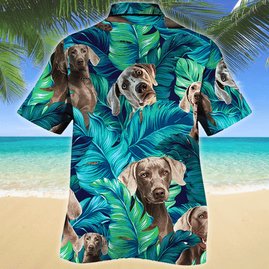 Joycorners Weimaraner Dog Lovers Hawaiian Style For Summer All Printed 3D Hawaiian Shirt