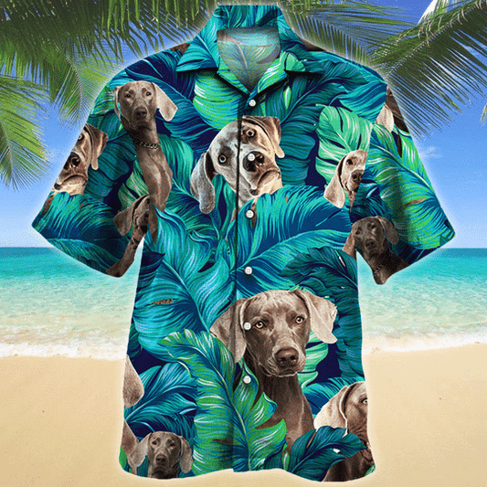 Joycorners Weimaraner Dog Lovers Hawaiian Style For Summer All Printed 3D Hawaiian Shirt