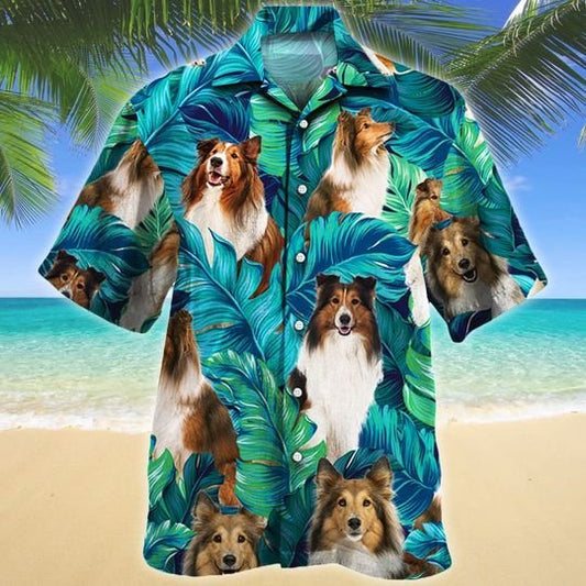 Joycorners Shetland Sheepdog Dog Lovers Hawaiian Style For Summer All Printed 3D Hawaiian Shirt